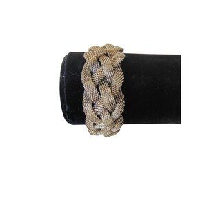 Thick Sterling Silver .925 Mesh Braided Bracelet, 8" Lobster Clasp, Adjustable